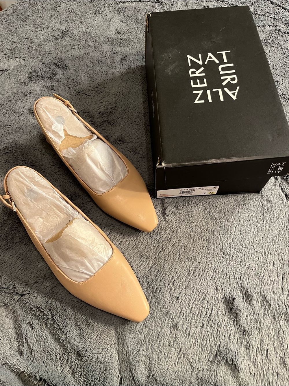 NATURALIZER Women's Tan Slingback Pointed-Toe Pumps Size 10M New - Picture 2 of 5